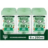 Le Petit Marseillais bio douchegel voordeelverpakking - voedende douchecrème met amandelmelk - pH-neutraal voor de huid - 6 x 250 ml