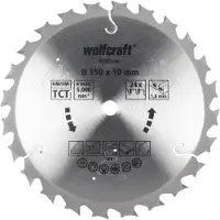 Wolfcraft - Cirkelzaagblad 150x10mm - 24 Tanden - voor accu Handcirkelzaag - Serie Lila - 6345000