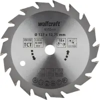 Wolfcraft - Cirkelzaagblad 127mm - 18 tanden - 12,75 m boring - voor cirkelzaag - 6355000