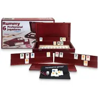 Aquamarine Professional Rummy Wooden Case For 6 Players Board Game Goud Kinderen