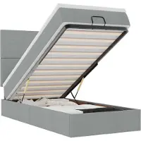 vidaXL Ottoman bed met matras 80x200cm stof lichtgrijs