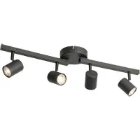 QAZQA Plafondspot zwart GU10 50mm 4-lichts incl. backlight en 3-way switch - Back Up