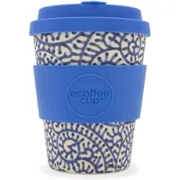 Ecoffee Cup Satsuko | Bamboe Beker | 350 ml | met Blauw Siliconen