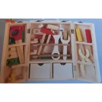 Kruzzel Houten gereedschap set voor kinderen - gereedschapskist - educatieve speelgoed - leren en spelen - ontwikkelen - geweldig cadeau voor jongens