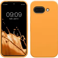 Kwmobile telefoonhoesje geschikt voor Google Pixel 9a - Hoesje met siliconen coating - Smartphone case in fruitig oranje