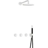 Hotbath Cobber IBS70 Inbouw Doucheset - Staafhanddouche - 25cm Hoofddouche - Wandarm - Wandhouder - Mat Wit - Messing - Kranen, Douchekranen, - Kranen, Douchekranen, Douchesets, Inbouw douchesets
