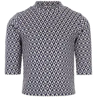 LOOXS 10sixteen top met col blauw fijn gebreid Meisjes Stretchkatoen Opstaande kraag - maat 140
