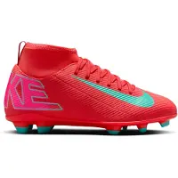 Nike Mercurial Superfly 10 Club Gras / Kunstgras Voetbalschoenen (MG) Kids Rood Turquoise Roze