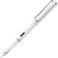 Lamy safari white vulpen - Vulpen met ergonomische grip en gepolijnde stalen penpunt in schrijfdikte EF - Robuust ASA-kunststof - Inclusief inktpatroon T 10 blauw