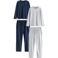 Next Pyjama lang navy / grijs gemêleerd