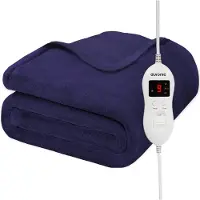 Auronic Elektrische Deken - Warmtedeken - 9 Warmtestanden - 1 Persoons - 160x120cm - Blauw