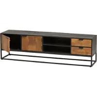 NijWie TV-meubel Genovese 180 cm Mangohout - Naturel/Zwart