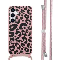 IMoshion Siliconen design hoesje met koord voor de Samsung Galaxy S25 Plus - Animal Pink