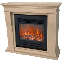 Xaralyn Elektrische kachel - Kreta-Mini ELU-SWP - wit gepolijst natuursteen - 1400 Watt verwarming - met afstandsbediening - inclusief inbouwkachel en decoratieve kachel
