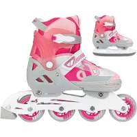 Nijdam Skate/Schaats Combo Bold Berry Jr Roze - Wit - Grijs 29-32
