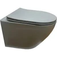 Sanico Napels hangtoilet mat grijs rimfree met softclose zitting