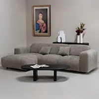 Giga Meubel Chaise Longue Bank Dijon 3-zits Links Taupe
