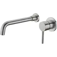 Sanico Gerona inbouw wastafelkraan brushed rvs 21 cm