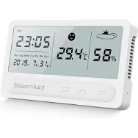 Bloomfold Digitale Hygrometer - Thermometer voor binnen - Luchtvochtigheidsmeter - Weerstation - Wit