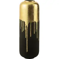J-Line vaas Duo - metaal - zwart/goud - 70 cm hoog
