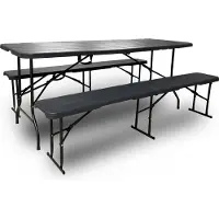 Rijoka Inklapbare Picknicktafel Set Houtlook Design Klaptafel Biertafel