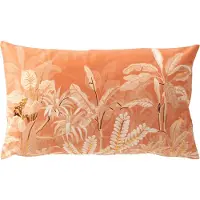 Dutch decor AARON - kussenhoes 30x50 cm - bladmotief - Peach Bloom - roze - met rits - zonder binnenkussen