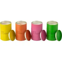 J-Line geurkaars Familie Spreuk Engels/Frans - Mimosa & Rose - mix - 4 stuks - 50U