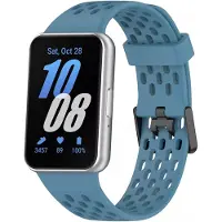 Strap-it Ademend siliconen bandje met gespsluiting - geschikt voor de Samsung Galaxy Fit 3 (grijsblauw)