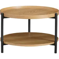Livin24 Salontafel Rio Ø58 cm blank eiken