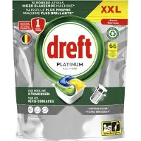 Dreft 2+3 Gratis: Vaatwastabletten Platinum All In One Citroen 66 Stuks