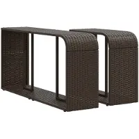 vidaXL Opbergschappen 2 st poly rattan bruin