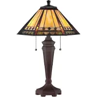 QUOIZEL Tiffany LED Tafellamp Arden | 2X E27 Max 60W | Bronze Patina
