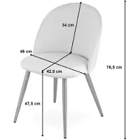 Leobert Chaise - - Bello - Fluweel, donkerroze/Zwarte poten - Set van 2