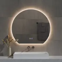 Best design Spiegel Sunset Half Rond 120x108 cm Incl. Verwarming, 3 Kleuren Dimbare LED Verlichting