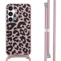 IMoshion Siliconen design hoesje met koord voor de Samsung Galaxy S25 - Animal Pink