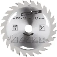 Wolfcraft - Cirkelzaagblad 150x20mm - 24 Tanden - Zaagblad voor Cirkelzaag - Serie Zilver - 6464000