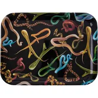 Seletti Dienblad TOILETPAPER SNAKES 32 x 43,5 cm, zwart,