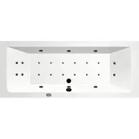 Bestbad Luso bubbelbad 180x80 cm met RB2 Black Tin whirlpool elektrisch wit