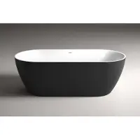 Sanisense Pluto vrijstaand bad zwart 180x80 cm bicolor