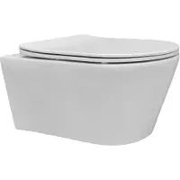 Sanisense Ace rimfree hangtoilet met softclose zitting glans wit