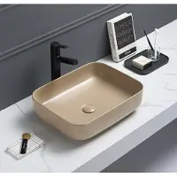 Sanisense Toscane waskom incl clickwaste mat zand beige 50x39 cm