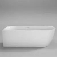 Sanisense Pluto half vrijstaand bad links 180x80 cm wit