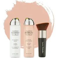 Jerome Alexander Magic Minerals AirBrush Foundation 3-delige set by Jerome Alexander – Fair – Foundation en LiquidSilk Airbrush Primer kit – Met gratis Kabuki kwast - Make-up met een natuurlijke dekking