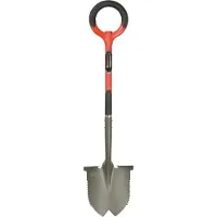 Root Slayer Root Slayer, Border tuinschep met V-vormig blad – Multifunctionele tuinschop met zaag en mes – Spade met rond blad – Tuingereedschap – Schop & wortelzaag voor tuinieren - Boomwortelspade