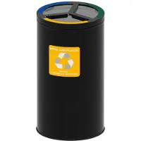 Alda Ronde Witte Prullenbak 3x25l - Geel - Blauw - Groen