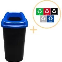 B2X Prullenbak 28L, gemakkelijk afval recyclen – afval scheiden, afvalbakken, vuilnisbak, blauw