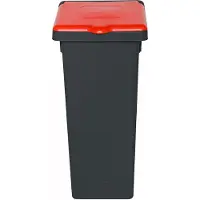 Plafor Fit Afvalemmer met Gesloten Deksel 20L Recycling Grijs/Rood