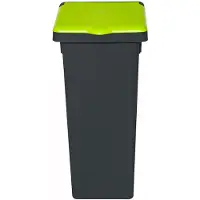 Plafor Fit Afvalemmer met Gesloten Deksel 20L Recycling Grijs/Groen