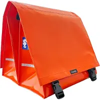 Clarijs fietstas dubbel xl pvc 46l met uitsparing oranje