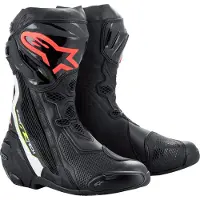 Alpinestars Supertech R Zwart Wit Rood Flu Geel Flu Maat 40